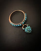 VICTORIAN TURQUOISE PAVE HEART PADLOCK RING