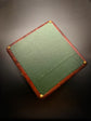 VICTORIAN GLASS, LEATHER & SILK BOX