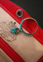 VICTORIAN TURQUOISE PAVE HEART PADLOCK RING