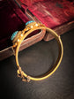 VICTORIAN HIGH CARAT GOLD & TURQUOISE BOMBE BANGLE