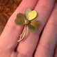 ANTIQUE 15CT GOLD CLOVER BROOCH