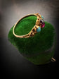 LATE GEORGIAN GARNET & TURQUOISE RING