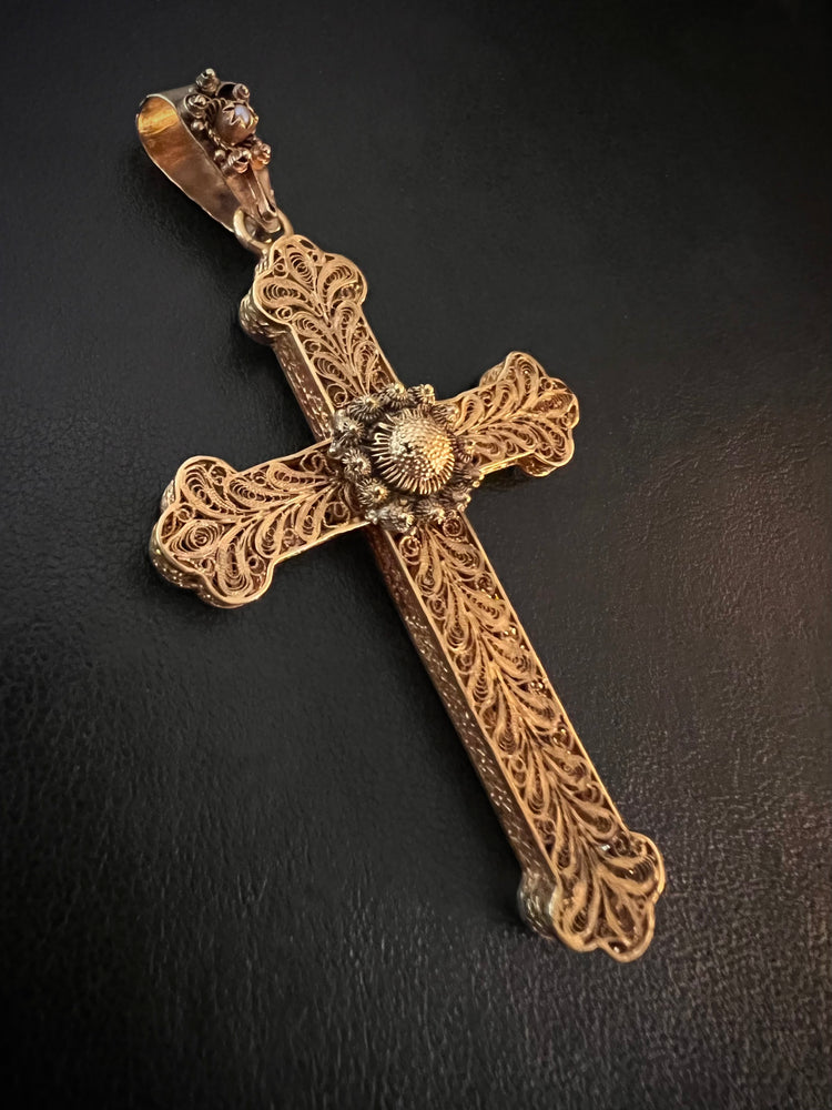 GEORGIAN 15CT GOLD CROSS PENDANT The Old Cut