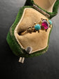 LATE GEORGIAN GARNET & TURQUOISE RING