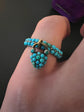 VICTORIAN TURQUOISE PAVE HEART PADLOCK RING
