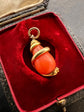 VICTORIAN CORAL & GOLD SNAKE PENDANT