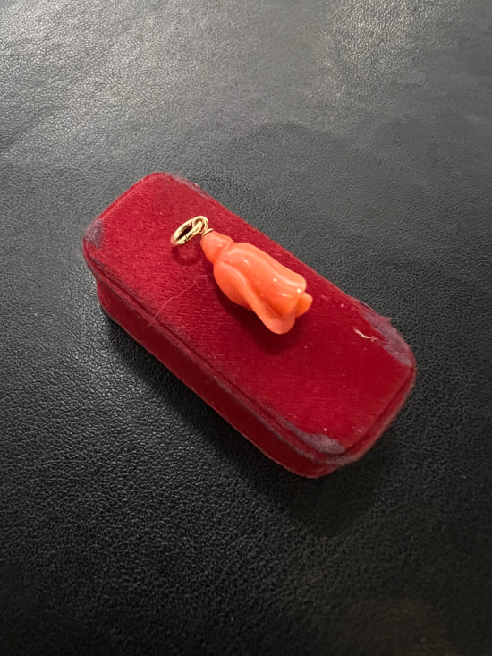 VICTORIAN CORAL ROSE BUD CHARM