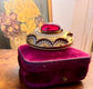 LARGE VICTORIAN 15CT GOLD, GARNET & ENAMEL BROOCH